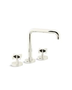 DECK-MOUNT BATH FAUCET, TALL SPOUT, LEVER HANDLES