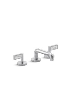SINK FAUCET, LOW SPOUT, WHITE CARRARA HANDLES