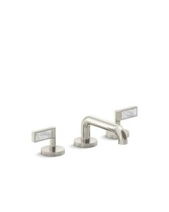 SINK FAUCET, LOW SPOUT, WHITE CARRARA HANDLES