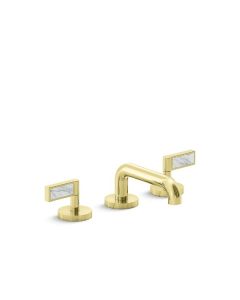 SINK FAUCET, LOW SPOUT, WHITE CARRARA HANDLES