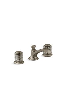 SINK FAUCET, LOW SPOUT, SAINT-LOUIS CRYSTAL, FLANNEL GREY KNOB HANDLES