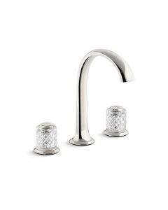 SINK FAUCET, ARCH SPOUT, SAINT-LOUIS CRYSTAL, CLEAR KNOB HANDLES