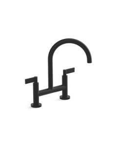 DECK-MOUNT BRIDGE KITCHEN FAUCET, LEVER HANDLES