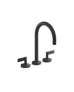 DECK-MOUNT BATH FAUCET, GOOSENECK SPOUT, CROSS HANDLES