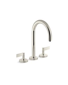 DECK-MOUNT BATH FAUCET, GOOSENECK SPOUT, CROSS HANDLES