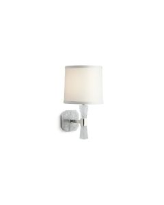 ROCK CRYSTAL WALL SCONCE, CREME SHADE