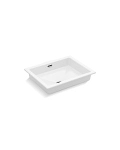 UNDER-MOUNT SINK, CENTRIC RECTANGLE WITH OVERFLOW, GLAZED